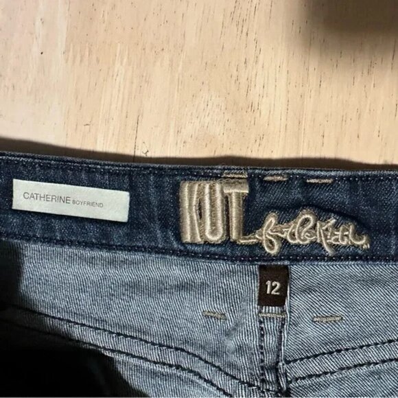 KUT from the Kloth Catherine Boyfriend Denim Jeans Medium Wash Size 12 - Picture 4 of 5